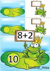 Математическая игра на состав числа - Примеры на сложение в пределах 10